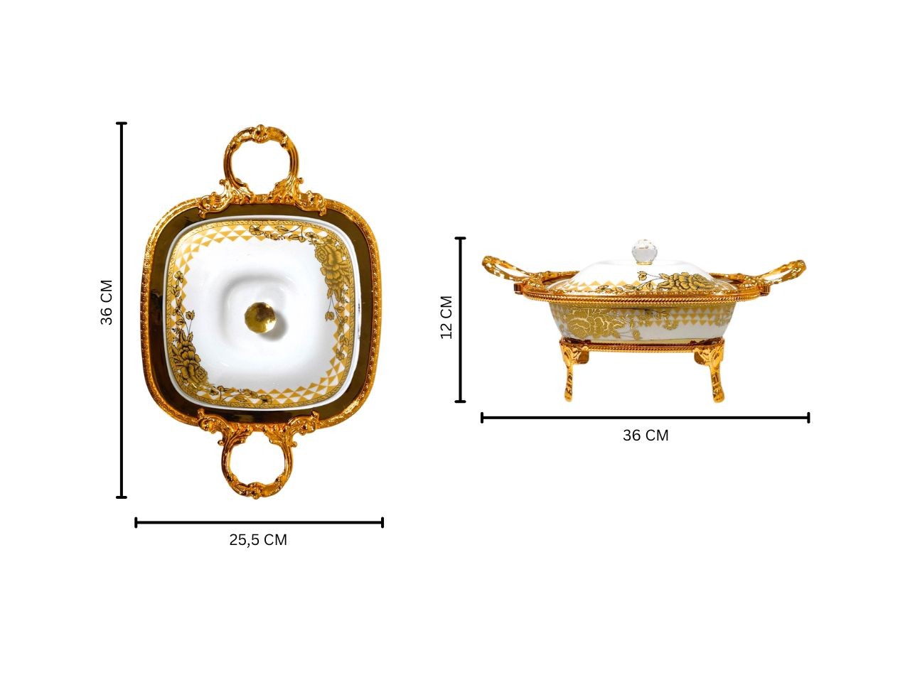 Wadah Saji Persegi Klasik motif Gemini CRM35
